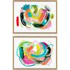 image:imageKate and Laurel Sylvie Joy No 1 and 2 Framed Canvas Wall Art Set by Erika Wynn 2 Piece Set 18x24 NaturalNatural