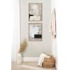 image:imageKate and Laurel Sylvie Line 1 Left and Right Neutral Linen Framed Canvas Wall Art Set by Nikita Jariwala 2 Piece Set 18x24 Black Modern Abstract Monochromatic Geometric Art for WallNatural