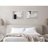image:imageKate and Laurel Sylvie Line 1 Left and Right Neutral Linen Framed Canvas Wall Art Set by Nikita Jariwala 2 Piece Set 18x24 Black Modern Abstract Monochromatic Geometric Art for WallWhite