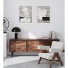 image:imageKate and Laurel Sylvie Line 1 Left and Right Neutral Linen Framed Canvas Wall Art Set by Nikita Jariwala 2 Piece Set 18x24 Black Modern Abstract Monochromatic Geometric Art for WallWhite