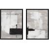 image:imageKate and Laurel Sylvie Line 1 Left and Right Neutral Linen Framed Canvas Wall Art Set by Nikita Jariwala 2 Piece Set 18x24 Black Modern Abstract Monochromatic Geometric Art for WallBlack