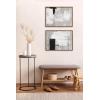image:imageKate and Laurel Sylvie Line 1 Left and Right Neutral Linen Framed Canvas Wall Art Set by Nikita Jariwala 2 Piece Set 18x24 Black Modern Abstract Monochromatic Geometric Art for WallGold