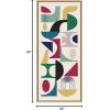 image:imageKate and Laurel Sylvie MCM Pattern 02 Framed Canvas Wall Art by Rachel Lee of My Dream Wall 18x40 Natural Colorful Abstract Shape Pattern Art for Wall