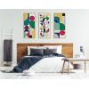 image:imageKate and Laurel Sylvie MCM Pattern 02 Framed Canvas Wall Art by Rachel Lee of My Dream Wall 18x40 Natural Colorful Abstract Shape Pattern Art for Wall