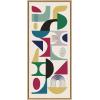 image:imageKate and Laurel Sylvie MCM Pattern 02 Framed Canvas Wall Art by Rachel Lee of My Dream Wall 18x40 Natural Colorful Abstract Shape Pattern Art for Wall