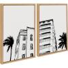 image:imageKate and Laurel Sylvie Miami Beach Architecture Retro Art Deco Framed Canvas Wall Art Set by The Creative Bunch Studio 2 Piece 18x24 White Minimalist Miami Building Art for WallGold