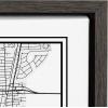image:imageKate and Laurel Sylvie Miami Modern Map Framed Canvas Wall Art by Jake Goossen 18x24 Gray Decorative Map Art for Wall