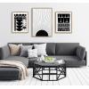 image:imageKate and Laurel Sylvie Mid 3 Framed Canvas Wall Art by Jake Goossen 23x33 Gold Decorative Black and White Modern Abstract for WallGold