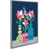 image:imageKate and Laurel Sylvie Mid Century Modern Magnolias Framed Canvas Wall Art by Rachel Lee of My Dream Wall 23x33 Natural Tropical Floral Art for WallGrey