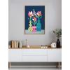 image:imageKate and Laurel Sylvie Mid Century Modern Magnolias Framed Canvas Wall Art by Rachel Lee of My Dream Wall 23x33 Natural Tropical Floral Art for WallNatural