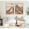 image:imageKate and Laurel Sylvie Mid Century Modern Mountains Framed Canvas Wall Art Set by Rachel Lee of My Dream Wall 2 Piece Set 28x38 Natural Colorful Nature Art Set for Home Wall Decor