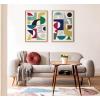 image:imageKate and Laurel Sylvie Mid Century Modern Pattern 01 and 04 Framed Canvas Wall Art Set by Rachel Lee of My Dream Wall 2 Piece 23x33 Natural Vibrant Colorful Modern Abstract Wall Art