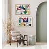 image:imageKate and Laurel Sylvie Mid Century Modern Pattern 01 and 04 Framed Canvas Wall Art Set by Rachel Lee of My Dream Wall 2 Piece 23x33 Natural Vibrant Colorful Modern Abstract Wall Art