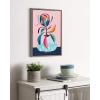 image:imageKate and Laurel Sylvie Mid Century Modern Protea Framed Canvas Wall Art by Rachel Lee of My Dream Wall 18x24 Natural Chic Floral Art Print for WallGrey