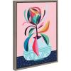 image:imageKate and Laurel Sylvie Mid Century Modern Protea Framed Canvas Wall Art by Rachel Lee of My Dream Wall 18x24 Natural Chic Floral Art Print for WallGrey