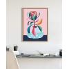 image:imageKate and Laurel Sylvie Mid Century Modern Protea Framed Canvas Wall Art by Rachel Lee of My Dream Wall 18x24 Natural Chic Floral Art Print for WallNatural
