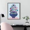 image:imageKate and Laurel Sylvie Mid Century Modern Whimsical Floral Framed Canvas Wall Art by Rachel Lee of My Dream Wall 18x24 Natural Chic Floral Art for WallGrey