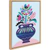 image:imageKate and Laurel Sylvie Mid Century Modern Whimsical Floral Framed Canvas Wall Art by Rachel Lee of My Dream Wall 18x24 Natural Chic Floral Art for WallNatural
