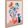 image:imageKate and Laurel Sylvie MidCentury Modern Daisies Framed Canvas Wall Art by Rachel Lee of My Dream Wall 18x24 Natural Decorative Floral Art for Wall