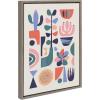 image:imageKate and Laurel Sylvie MidCentury Succulents Framed Canvas Wall Art by Rachel Lee 18x24 Natural Abstract Wall DecorGrey