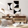 image:imageKate and Laurel Sylvie Minimal Max Mod Set Framed Canvas Wall Art Set by The Creative Bunch Studio 3 Piece 18x24 Natural Black and White Abstract Art Set for WallGold