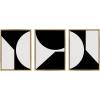 image:imageKate and Laurel Sylvie Minimal Max Mod Set Framed Canvas Wall Art Set by The Creative Bunch Studio 3 Piece 18x24 Natural Black and White Abstract Art Set for WallGold