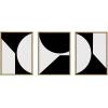image:imageKate and Laurel Sylvie Minimal Max Mod Set Framed Canvas Wall Art Set by The Creative Bunch Studio 3 Piece 18x24 Natural Black and White Abstract Art Set for WallNatural