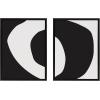 image:imageKate and Laurel Sylvie Minimal Modern Organic Abstraction 1 and 2 Black and White Framed Canvas Wall Art Set by The Creative Bunch Studio 2 piece 18x24 Black Simple Minimalist Art for WallBlack