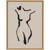 image:imageKate and Laurel Sylvie Minimalist Neutral Line Art Drawing Body Framed Canvas Wall Art by The Creative Bunch Studio 18x24 Natural Modern Abstract Body Line Drawing Wall Decor