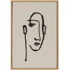 image:imageKate and Laurel Sylvie Minimalist Neutral Line Art Drawing Face Framed Canvas Wall Art by The Creative Bunch Studio 18x24 Natural Modern Abstract Body Line Drawing Wall DecorNatural