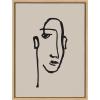 image:imageKate and Laurel Sylvie Minimalist Neutral Line Art Drawing Face Framed Canvas Wall Art by The Creative Bunch Studio 18x24 Natural Modern Abstract Body Line Drawing Wall DecorNatural