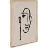 image:imageKate and Laurel Sylvie Minimalist Neutral Line Art Drawing Face Framed Canvas Wall Art by The Creative Bunch Studio 18x24 Natural Modern Abstract Body Line Drawing Wall DecorNatural