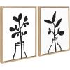 image:imageKate and Laurel Sylvie Modern Botanical Vase Framed Canvas Wall Art Set by The Creative Bunch Studio 2 Piece 18x24 Natural Nature Still Life Art for Wall