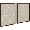 image:imageKate and Laurel Sylvie Modern Circles Framed Canvas Wall Art Set by Teju Reval of SnazzyHues 18x24 Walnut Brown Decorative Modern Art Print for WallWalnut Brown