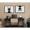 image:imageKate and Laurel Sylvie Modern Geometric Moon Phases Framed Linen Textured Canvas Wall Art Set by The Creative Bunch Studio 2 Piece 18x24 Gold Beautiful Astronomy Wall DcorBlack