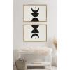 image:imageKate and Laurel Sylvie Modern Geometric Moon Phases Framed Linen Textured Canvas Wall Art Set by The Creative Bunch Studio 2 Piece 18x24 Gold Beautiful Astronomy Wall DcorGold