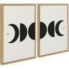 image:imageKate and Laurel Sylvie Modern Geometric Moon Phases Framed Linen Textured Canvas Wall Art Set by The Creative Bunch Studio 2 Piece 18x24 Gold Beautiful Astronomy Wall DcorNatural