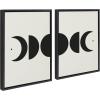 image:imageKate and Laurel Sylvie Modern Geometric Moon Phases Framed Linen Textured Canvas Wall Art Set by The Creative Bunch Studio 2 Piece 18x24 Gold Beautiful Astronomy Wall DcorBlack