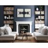 image:imageKate and Laurel Sylvie Modern Geometric Moon Phases Framed Linen Textured Canvas Wall Art Set by The Creative Bunch Studio 2 Piece 18x24 Gold Beautiful Astronomy Wall DcorBlack