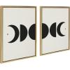 image:imageKate and Laurel Sylvie Modern Geometric Moon Phases Framed Linen Textured Canvas Wall Art Set by The Creative Bunch Studio 2 Piece 18x24 Gold Beautiful Astronomy Wall DcorGold