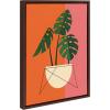 image:imageKate and Laurel Sylvie Monstera Framed Canvas Wall Art by Amber Leaders Designs 18x24 Walnut Brown