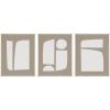 image:imageKate and Laurel Sylvie Neutral Abstract Aztec Shapes Framed Canvas Wall Art Set by The Creative Bunch Studio 2 Piece Set 23x33 White Modern Geometric Simple Art for WallWhite