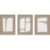 image:imageKate and Laurel Sylvie Neutral Abstract Aztec Shapes Framed Canvas Wall Art Set by The Creative Bunch Studio 2 Piece Set 23x33 White Modern Geometric Simple Art for WallNatural