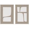 image:imageKate and Laurel Sylvie Neutral Abstract Aztec Shapes Framed Canvas Wall Art Set by The Creative Bunch Studio 2 Piece Set 23x33 White Modern Geometric Simple Art for WallWhite