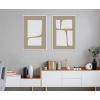 image:imageKate and Laurel Sylvie Neutral Abstract Aztec Shapes Framed Canvas Wall Art Set by The Creative Bunch Studio 2 Piece Set 23x33 White Modern Geometric Simple Art for WallWhite