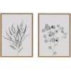 image:imageKate and Laurel Sylvie Neutral Botanical 1 and 2 Soft White Framed Canvas Wall Art by The Creative Bunch Studio 2 Piece 18x24 Natural Farmhouse Botanical Wall DcorNatural