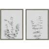 image:imageKate and Laurel Sylvie Neutral Botanical 3 and 4 Soft White Framed Canvas Wall Art Set by The Creative Bunch Studio 2 Piece 18x24 Natural Farmhouse Botanical Art Wall DcorGray