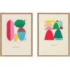 image:imageKate and Laurel Sylvie On The Other Hand and Repeat For A New Outcome Framed Canvas Wall Art Set by Amber Vittoria 2 Piece Set 18x24 Natural Modern Abstract Colorful Geometric Wall Art Set