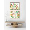 image:imageKate and Laurel Sylvie Palma No 2 1 and 2 Framed Canvas Wall Art Set by Jessi Raulet of Ettavee 2 Piece 18x24 Natural Colorful Plant Leaf Art for Wall