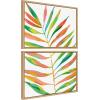 image:imageKate and Laurel Sylvie Palma No 2 1 and 2 Framed Canvas Wall Art Set by Jessi Raulet of Ettavee 2 Piece 18x24 Natural Colorful Plant Leaf Art for Wall